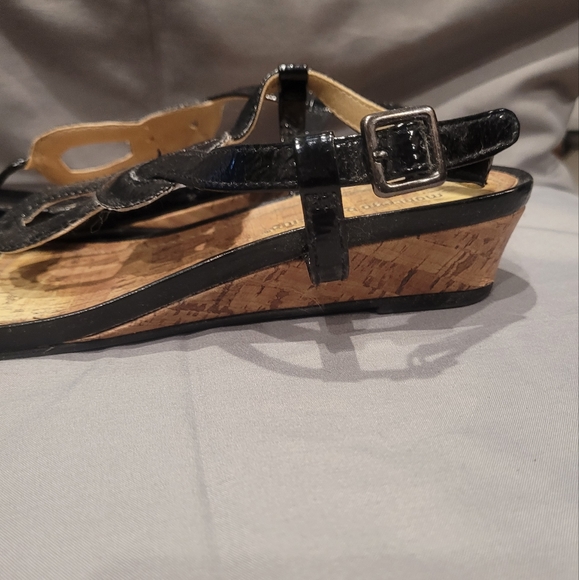 Montego Bay Black Wedge Sandals - Picture 3 of 4
